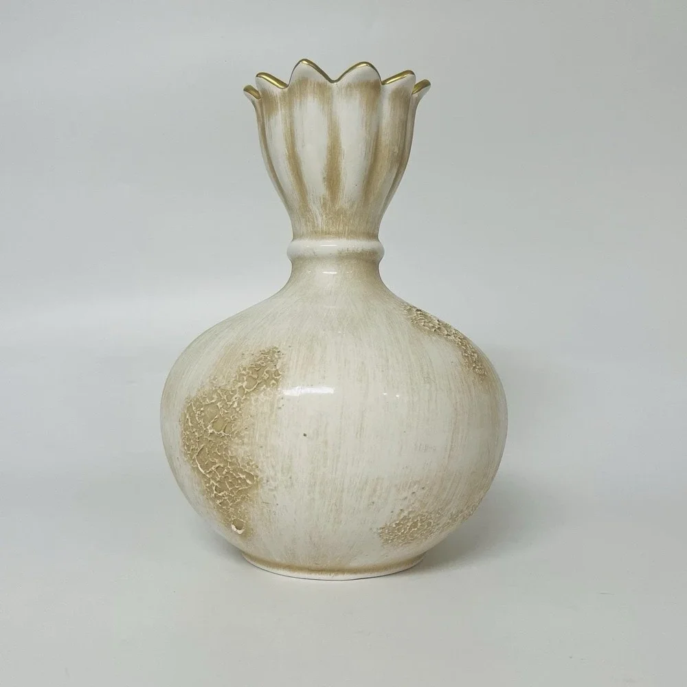 Haeger Tulip Top 4040 Vase Mottled Glaze Vintage USA 1960s